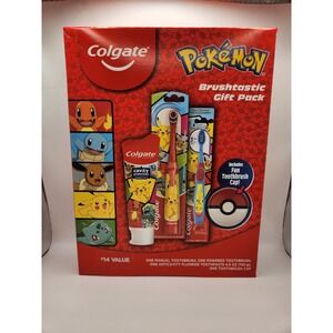 Colgate Pokemon Brushtastic 3pc Gift Pack W/Electric Toothbrush Exp 7/27